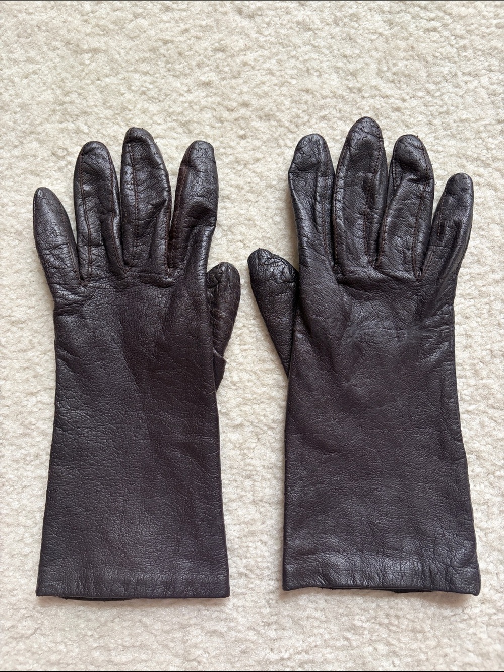 Ladies Brown Fownes Leather Gloves